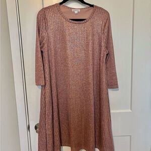 Shimmering Rose Gold Long Sleeve Dress